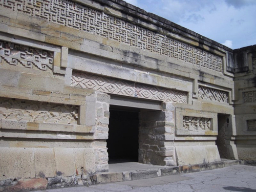 25 - Inside a temple in the ancient Zapotec city of Mitla