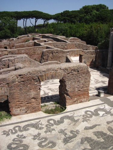 7 - Looking down into the baths at Ostia and Antica